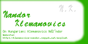 nandor klemanovics business card